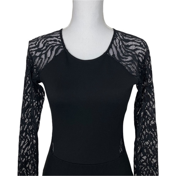 Parker Naomi Long Sleeve Lace Mini Dress in Black Size S - Picture 7 of 12